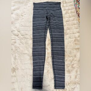 Lululemon Black and Gray Striped Leggings